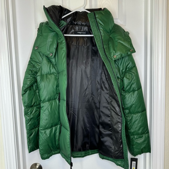 Kenneth Cole Women’s Heavy Weight Down Puffer Jacket Green Emerald Size Medium - Picture 2 of 12